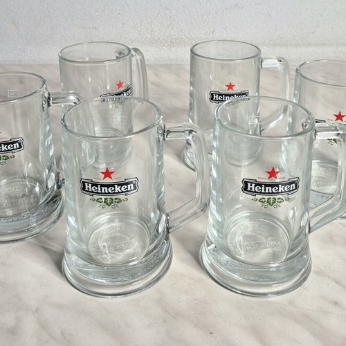 Heineken beer glass set new, pack of 6, 25 cl