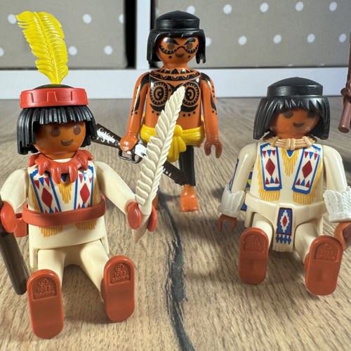 Vintage Playmobil Western and Soldiers Lot with 6 Figures, Like New