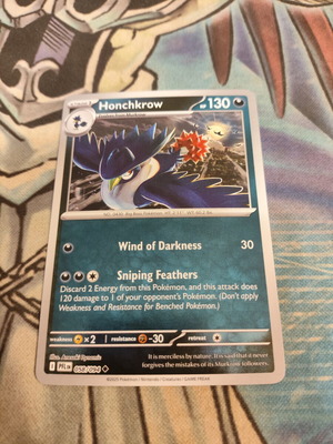 Honchkrow 058/094 Reverse Holo Pokemon Card like new