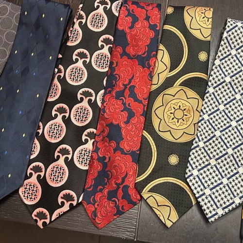 Vintage ties used, pack of 7 multicolored