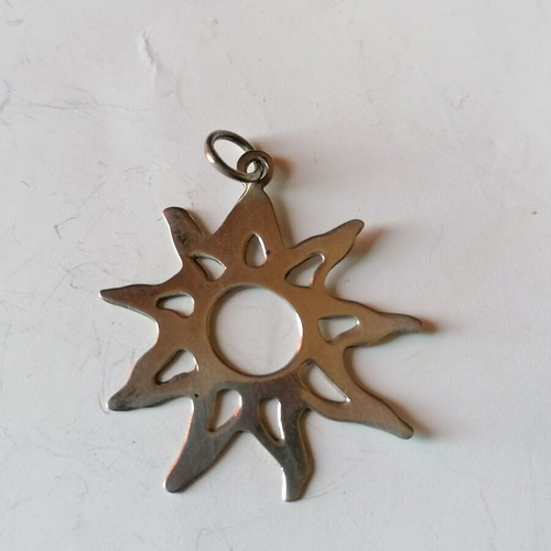 Silver 925 pendant pierced sun new