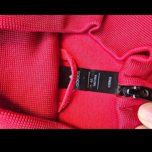 Adidas Taped Sleeve Track Jacket, red and black, large