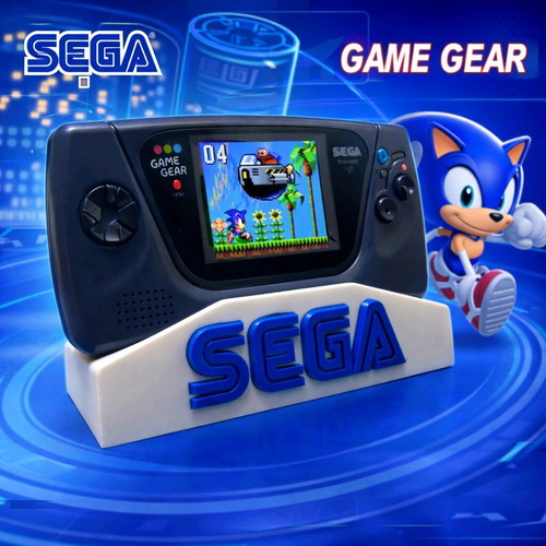 Game Gear Stand 3D printed with Sega colors, new