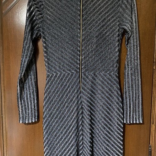 Mini dress gray metallic with glitter like new, size S