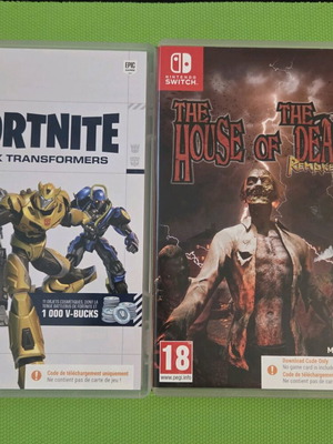 Fornite and The House of the Dead boxes for Nintendo Switch used