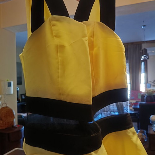 Cocktail dress with transparency at the waist like new, size M