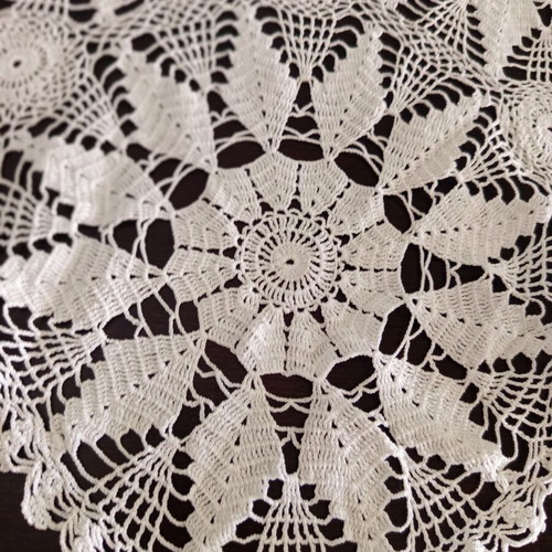 Handmade Crochet Round Tablecloth 176 cm Diameter 100% Cotton New