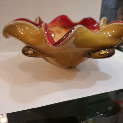 Vintage χειροποίητο μπολ Murano Art Glass Tutti Frutti μεταχειρισμένο