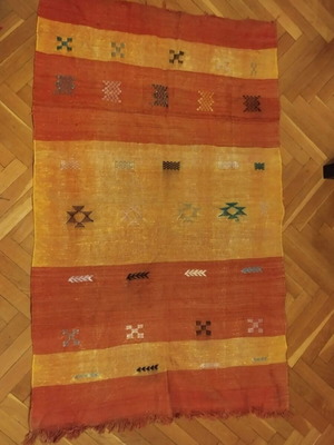 Authentic Moroccan Kilim rug handmade, 1.40 x 0.80 m