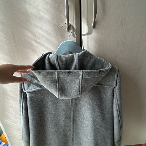 Stradivarius hooded coat gray like new size L