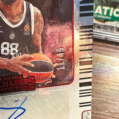 Panini Contenders EuroLeague 2025-26 Tyrique Jones Red Parallel Autograph card 11/49