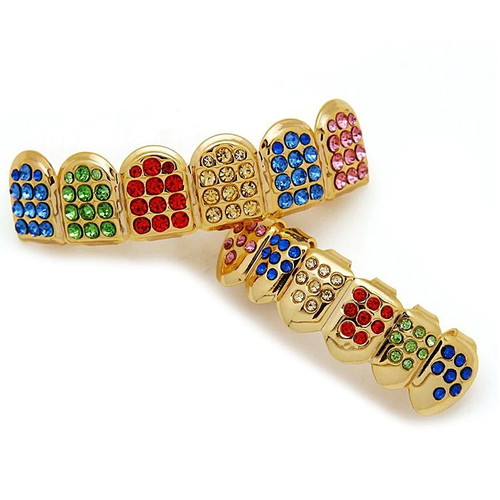 Grillz Colorful Bling Bling new hip-hop set