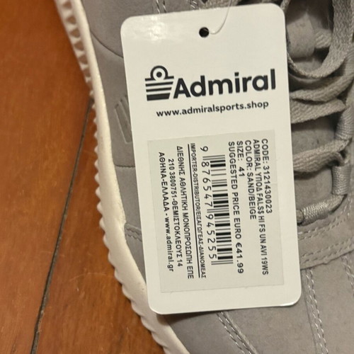 Admiral Women's Sneakers New, Size 41, Grey Beige