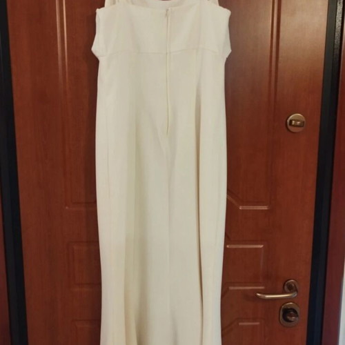 Wedding dress, cream color, long elegant with decorative ring straps