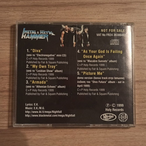 Nightfall Anthems Of The Night 5-Track E.P. CD like new, metal