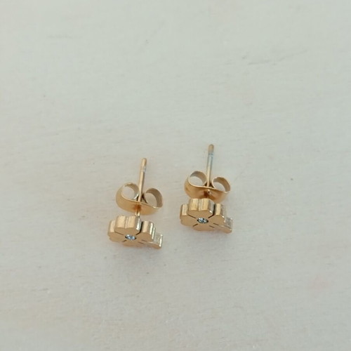 Earrings new, stainless steel, gold color, hypoallergenic