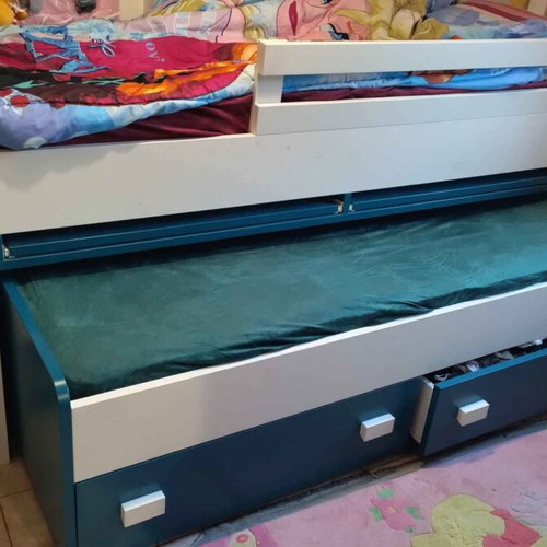 Bunk bed like new with stairs, storage, desks and drawers without mattresses