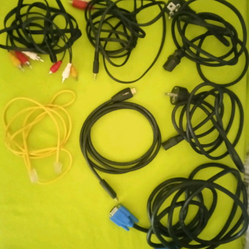 Various audio, video and power cables used, pack of 8 pieces