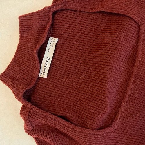 Bershka Burgundy Long Sleeve Blouse Like New Size M