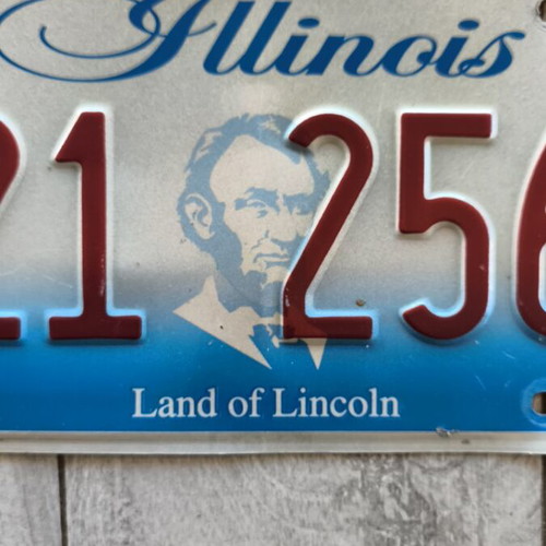 Vintage μεταλλικές ταμπέλες Illinois Land of Lincoln, σετ 2