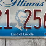 Vintage μεταλλικές ταμπέλες Illinois Land of Lincoln, σετ 2