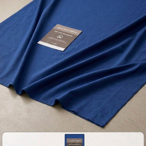 Premium bed sheet set 100% cotton, navy blue and grey