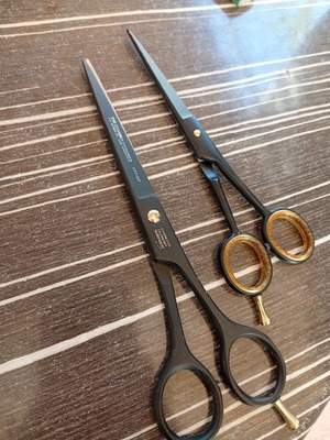 Solingen haircutting scissors, new set of two