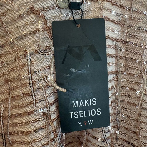 Makis Tselios sparkling dress XL size, new, gold