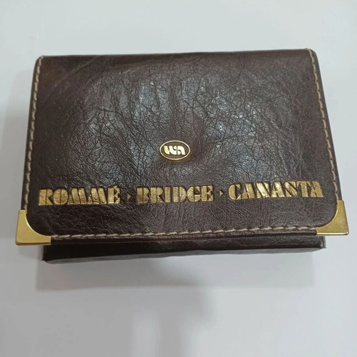 Leather case with two decks of cards
