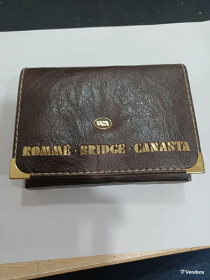 Leather case with two decks of cards