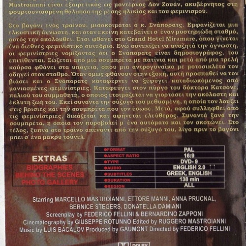 City of Women DVD used, comedy drama fantasy with subtitles