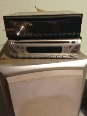 Car cassette player and speakers used with remote control