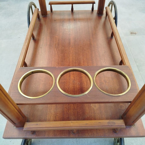 Bar trolley used, solid wood, dimensions 75x84