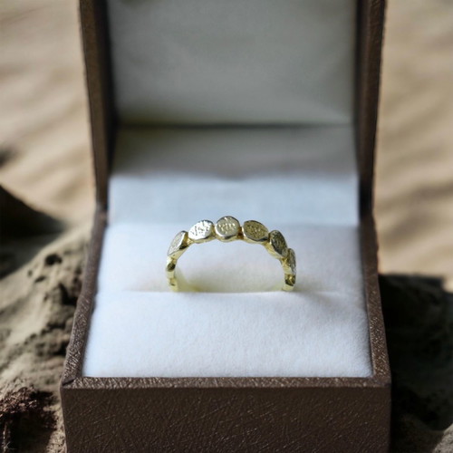 Ammódis ring new, 925 silver with embossed sand pattern