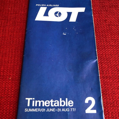 Retro official LOT Polish Airlines timetable summer 1977 like new
