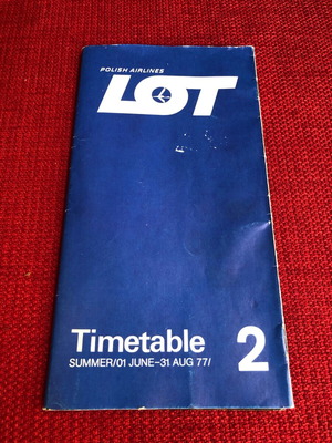 Retro official LOT Polish Airlines timetable summer 1977 like new