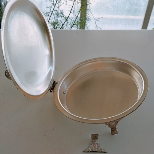 Vintage Silver-Plated Silent Butler Crumb Catcher and Ashtray