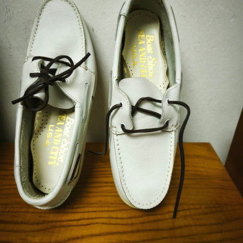 Sea & City boat shoes like new, white leather, size 45