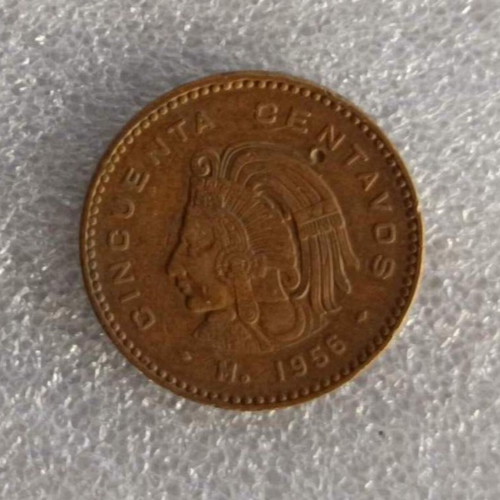 Mexico 1956 50 Centavos silver coin