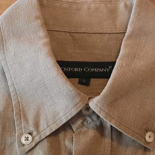 Oxford Company men's long-sleeve linen shirt size L like new