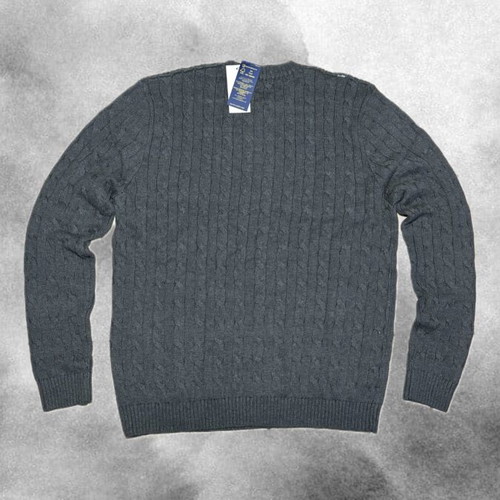 Polo Ralph Lauren cable knit sweater grey like new, size L