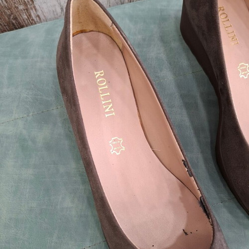 Rollini low platform ballerina shoes, beige, size 40