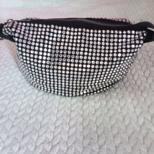 Zara black shoulder bag with studs and strass like new