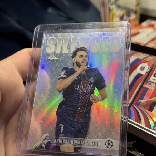 Kvicha Kvaratskhelia Silenced Topps Chrome PSG Card new