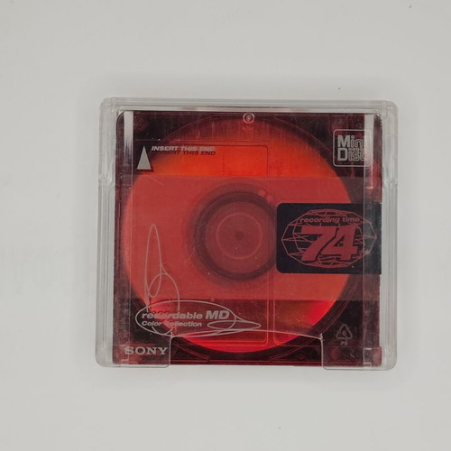 Sony MD 74 Mini Disc used, red