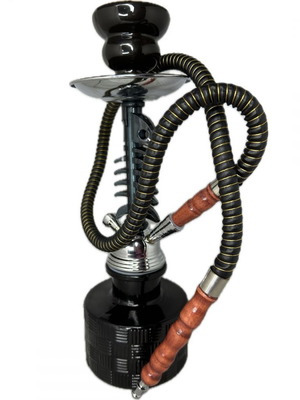 Hookah black single 29cm new, glass and metal