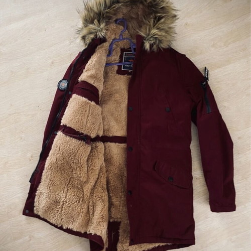 Jacket with fur new, size L / 40 / 12, warm