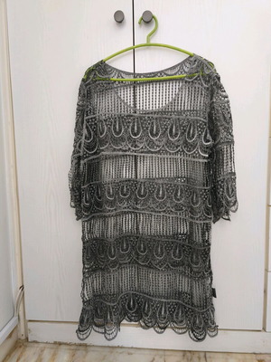 Perforated gray dress caftan like new