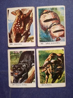 Melo stickers used, lot of 4, animals