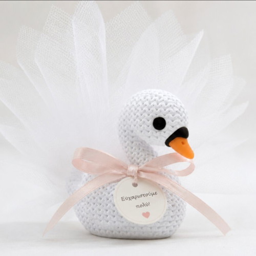 Swan figure for bombonieres new with crosset texture